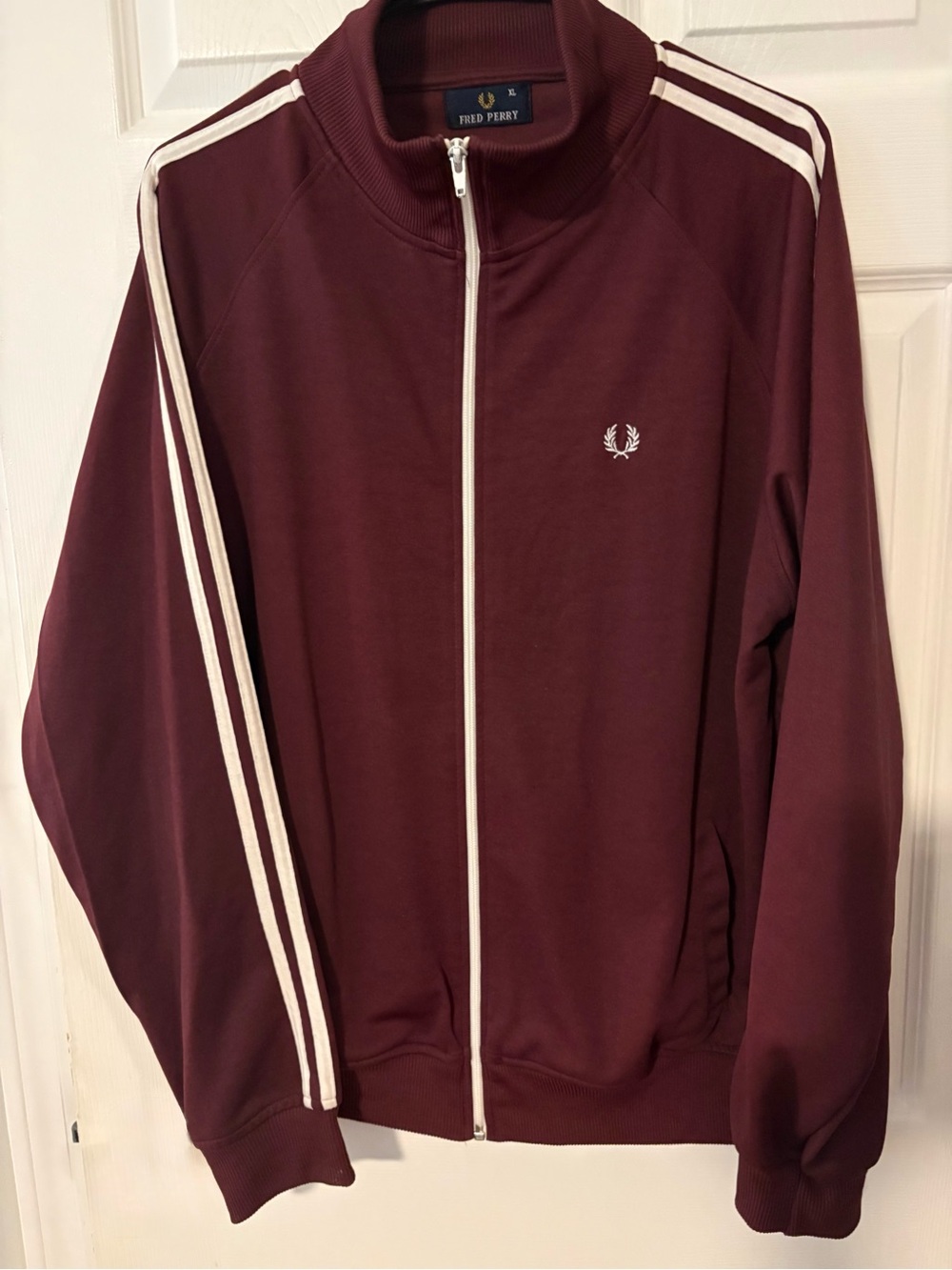 XL - Fred Perry Men’s Burgundy Track Jacket